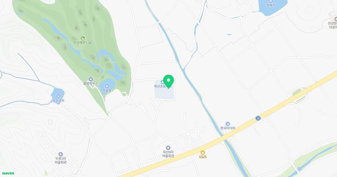 옥산초등학교병설유치원 위치 지도