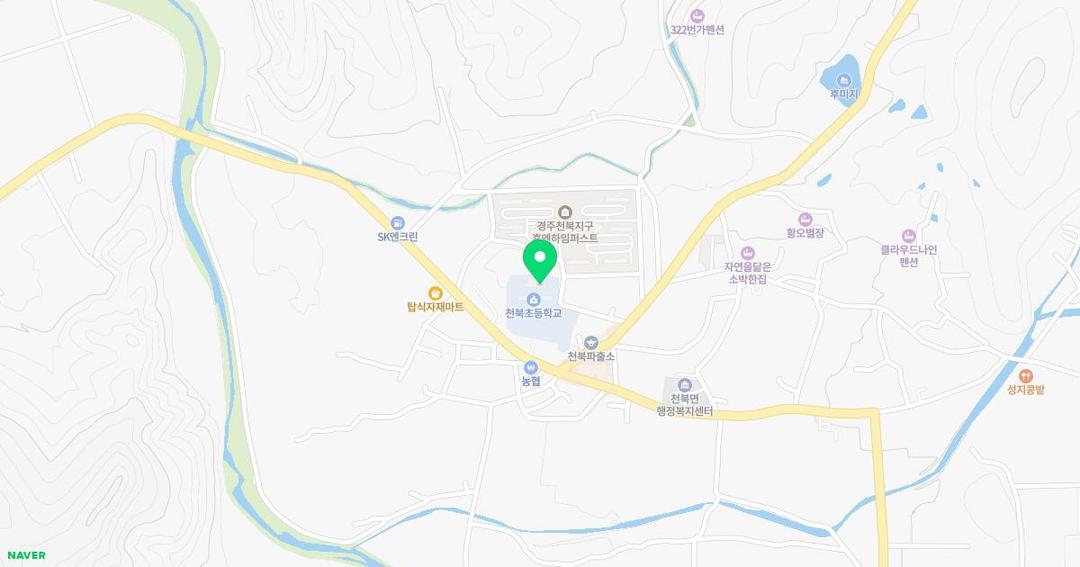 천북초등학교병설유치원 위치 지도