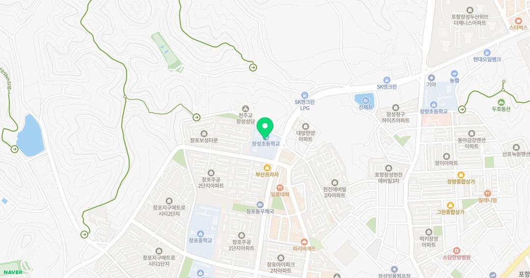 장성초등학교병설유치원 위치 지도