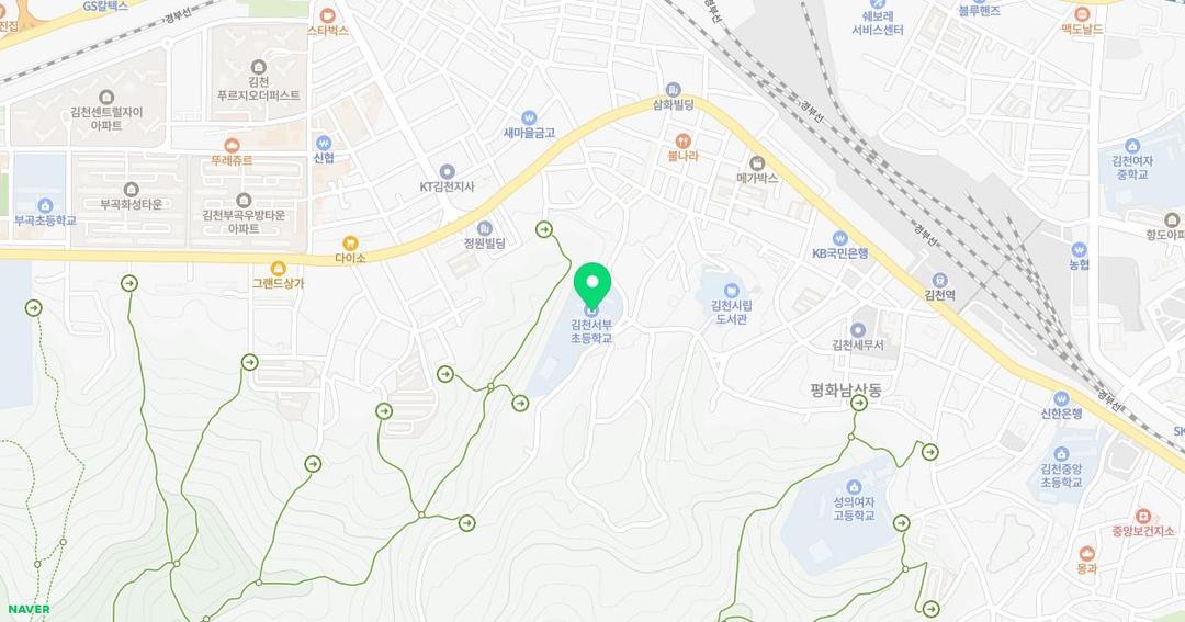 김천서부초등학교병설유치원 위치 지도