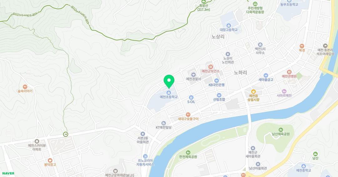 예천초등학교병설유치원 위치 지도