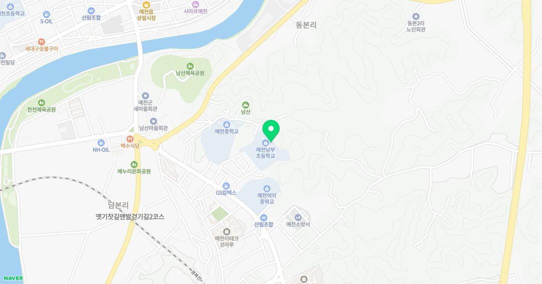 예천남부초등학교병설유치원 위치 지도