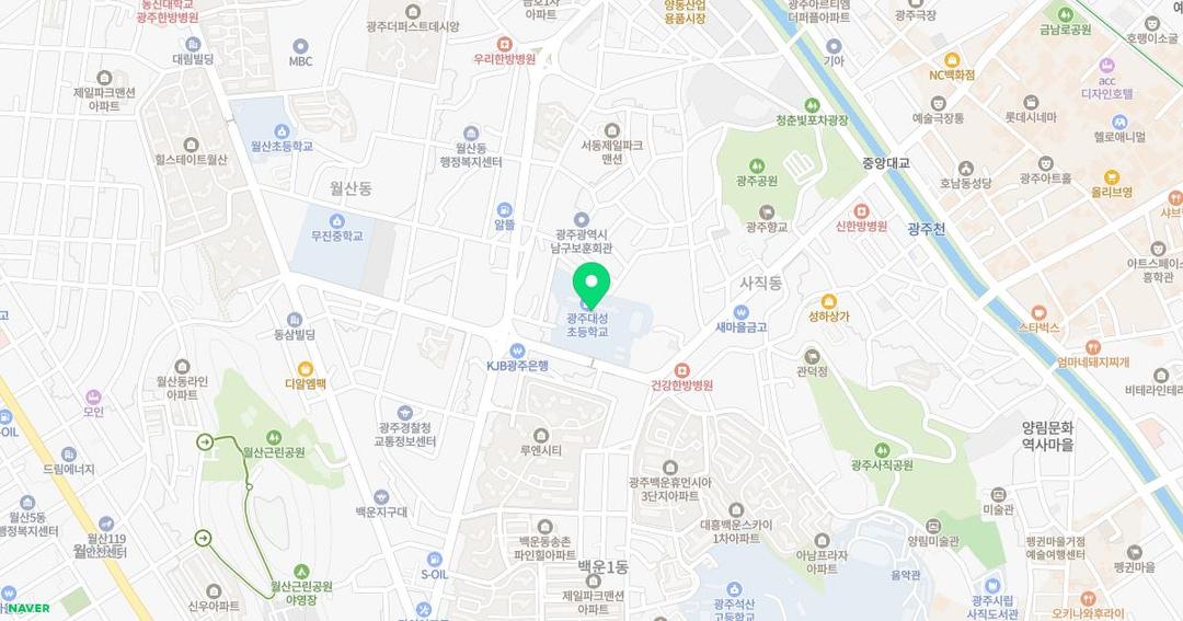 광주대성초등학교병설유치원 위치 지도