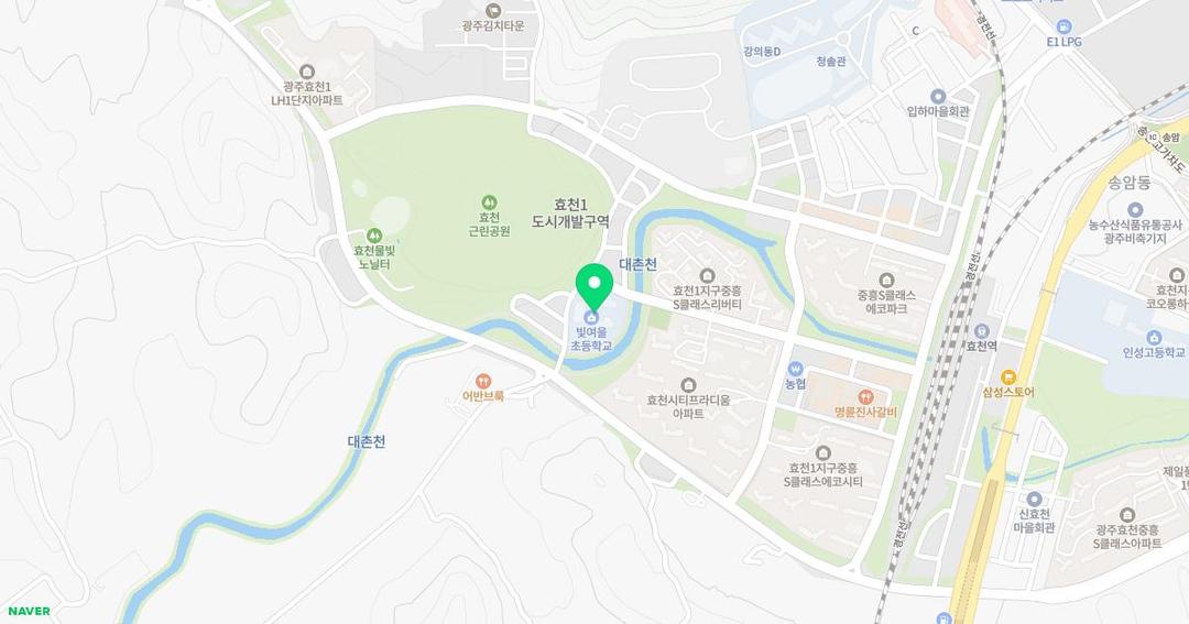 빛여울초등학교병설유치원 위치 지도