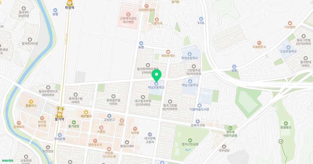 대구학남초등학교병설유치원 위치 지도