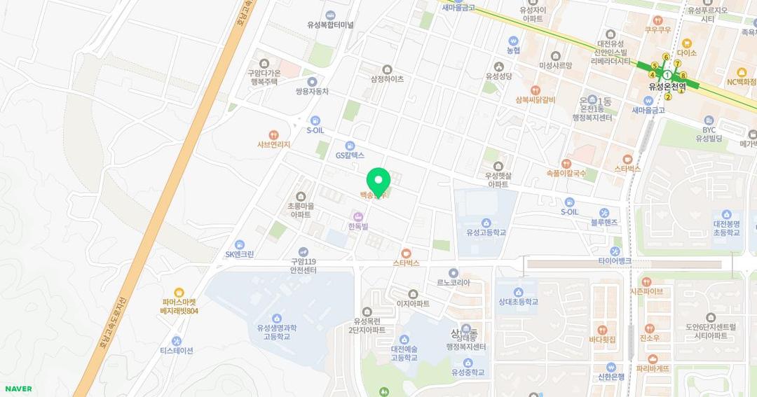 유성원광유치원 위치 지도