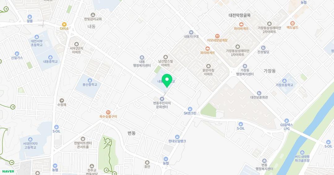 대전내동초등학교병설유치원 위치 지도