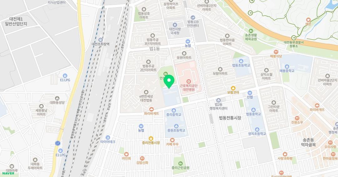 대전중리초등학교병설유치원 위치 지도