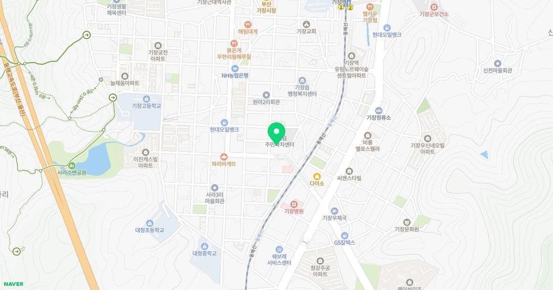 한솔기장유치원 위치 지도