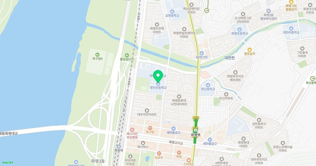 명진초등학교병설유치원 위치 지도