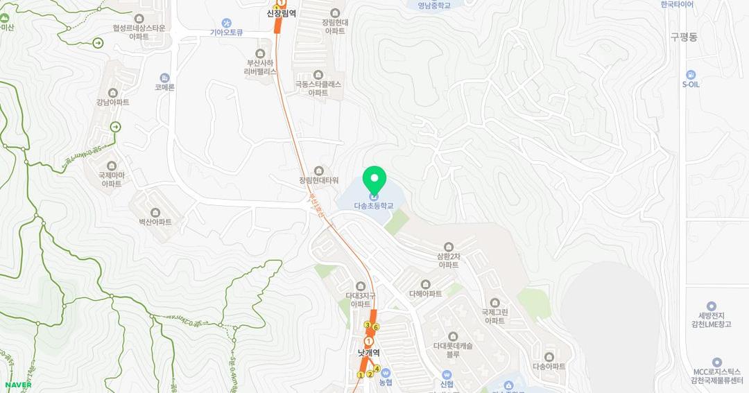 다송초등학교병설유치원 위치 지도