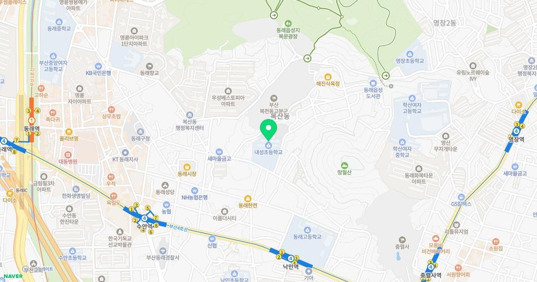 내성초등학교병설유치원 위치 지도