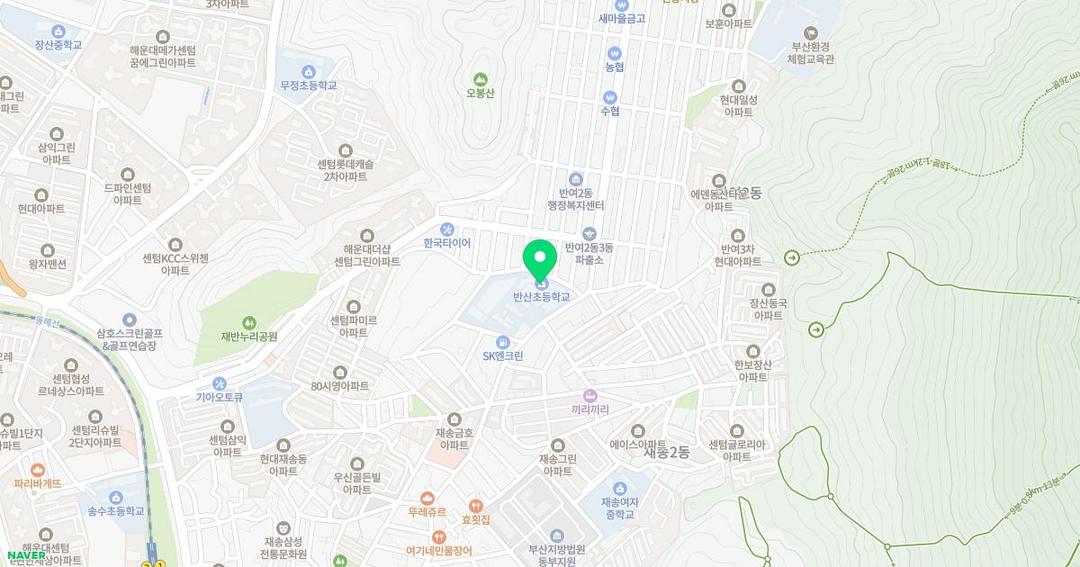 반산초등학교병설유치원 위치 지도