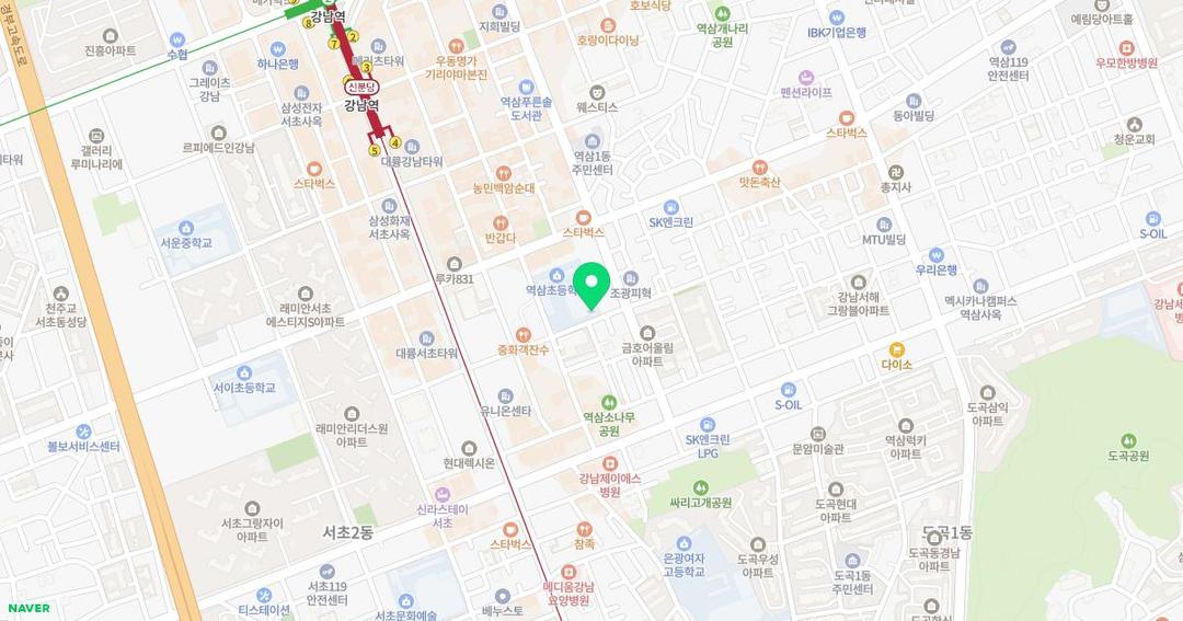 서울역삼초등학교병설유치원 위치 지도