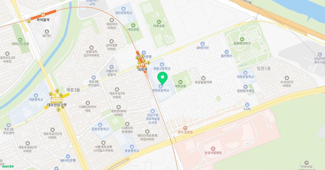서울영희초등학교병설유치원 위치 지도