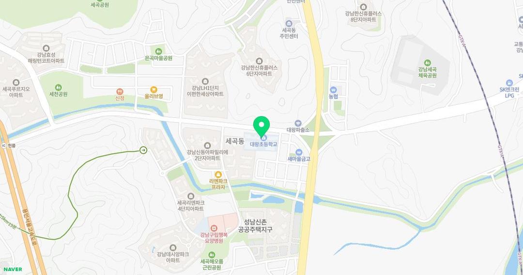 서울대왕초등학교병설유치원 위치 지도