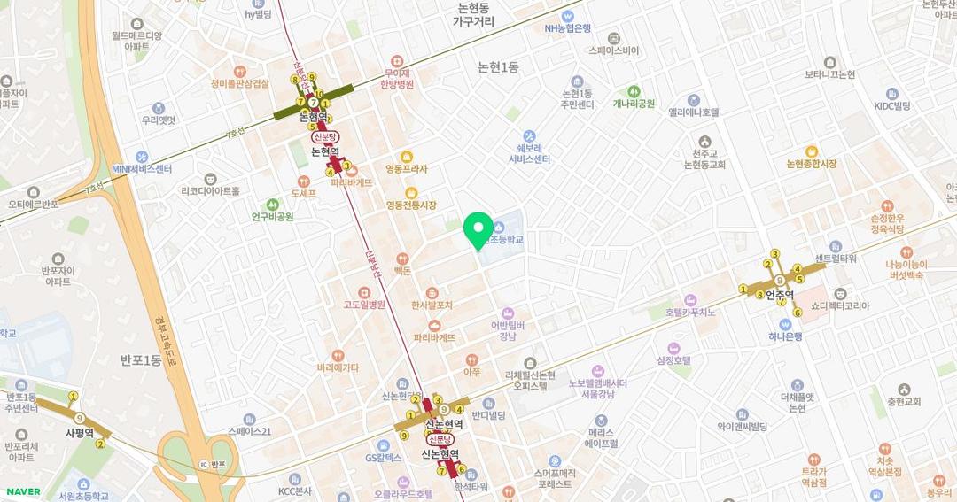 서울논현초등학교병설유치원 위치 지도