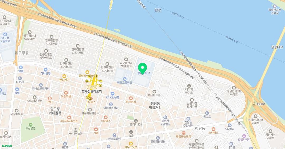 서울청담초등학교병설유치원 위치 지도