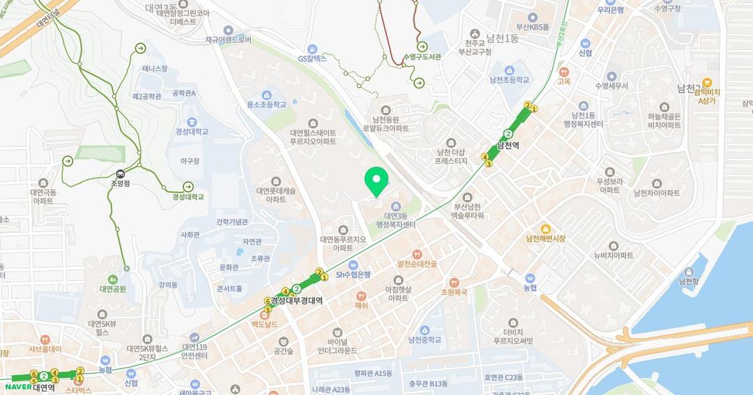 대연자연유치원 위치 지도