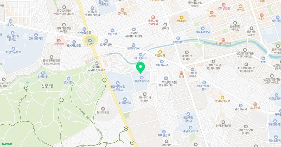 월평유치원 위치 지도