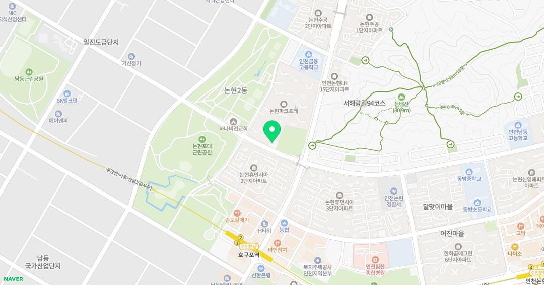 논현유치원 위치 지도