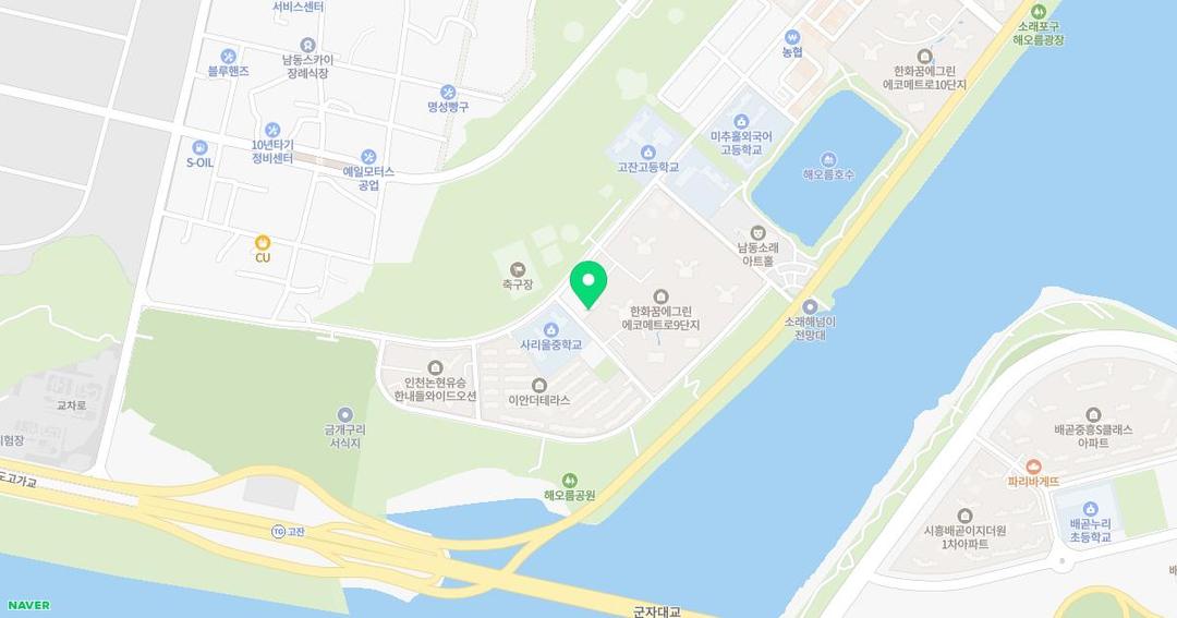 에이스화인유치원 위치 지도