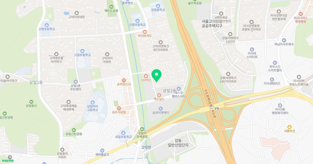 강동유정유치원 위치 지도