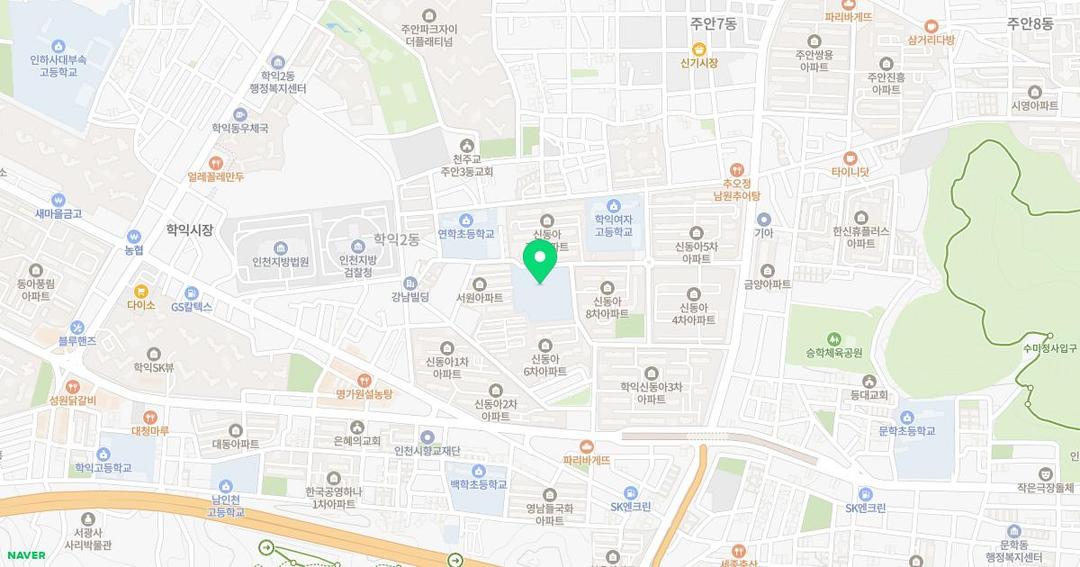 인천인주초등학교병설유치원 위치 지도