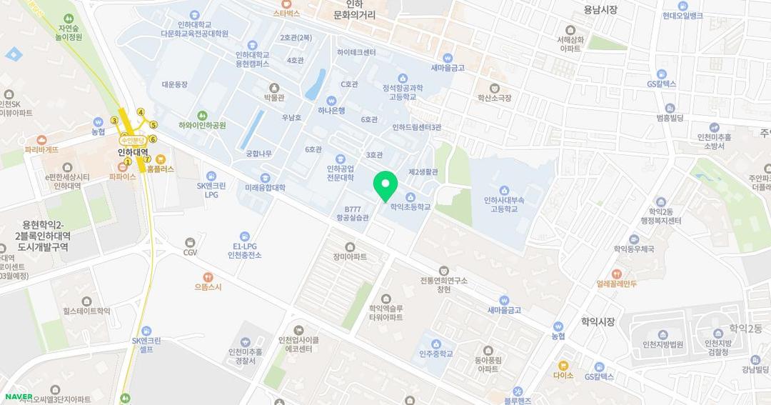 인천학익초등학교병설유치원 위치 지도