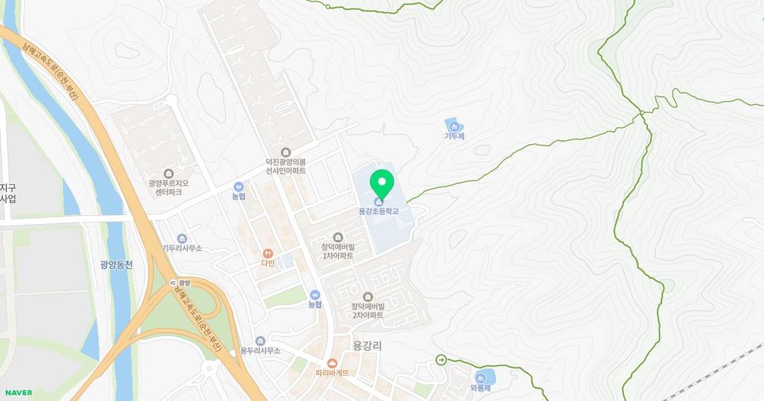 광양용강초등학교병설유치원 위치 지도