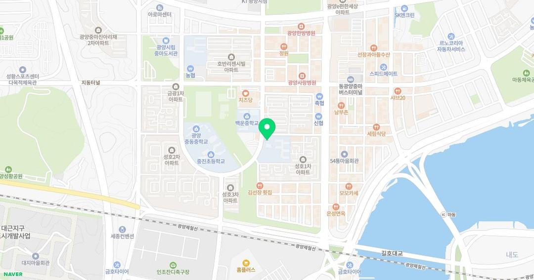 광양중동초등학교병설유치원 위치 지도