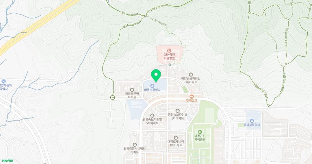광양마동초등학교병설유치원 위치 지도
