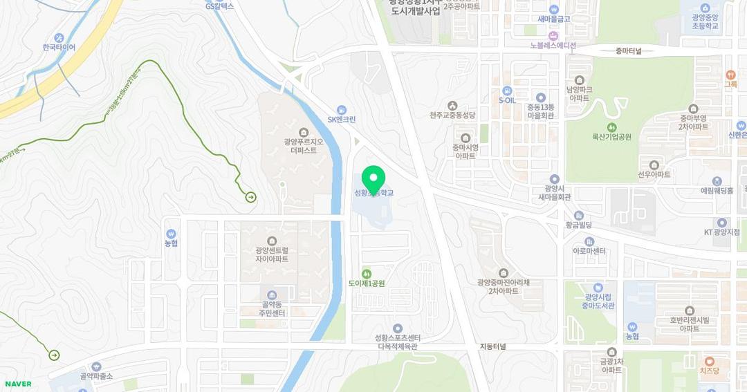 성황초등학교병설유치원 위치 지도