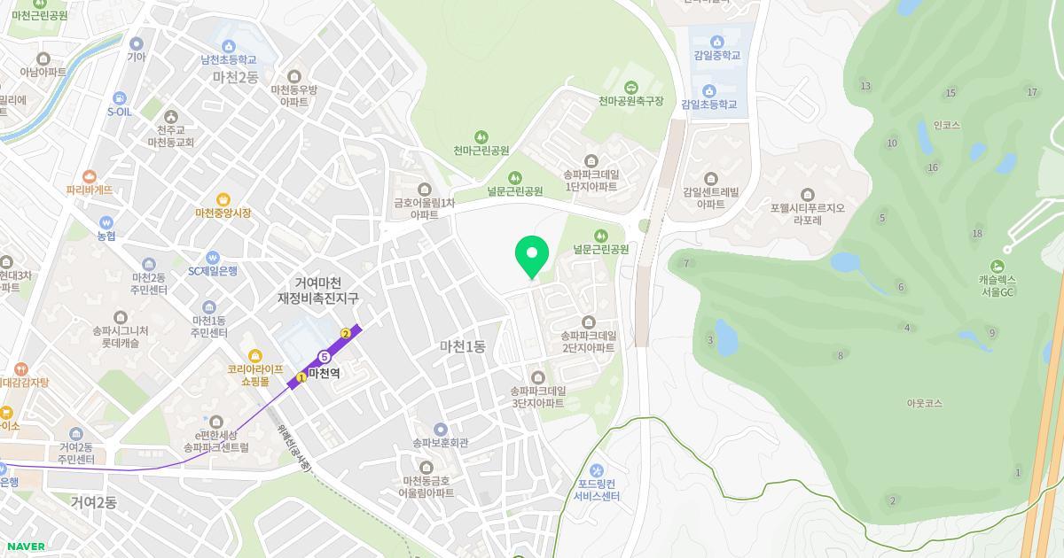 위례우일유치원 위치 지도