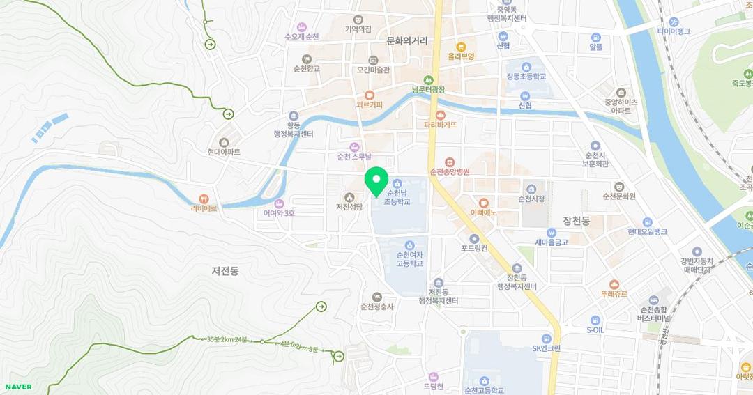 순천남초등학교병설유치원 위치 지도