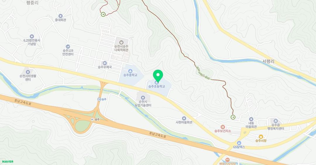 승주초등학교병설유치원 위치 지도