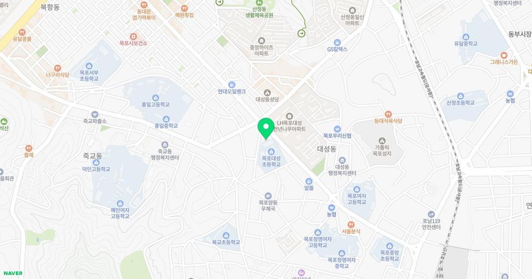 목포대성초등학교병설유치원 위치 지도