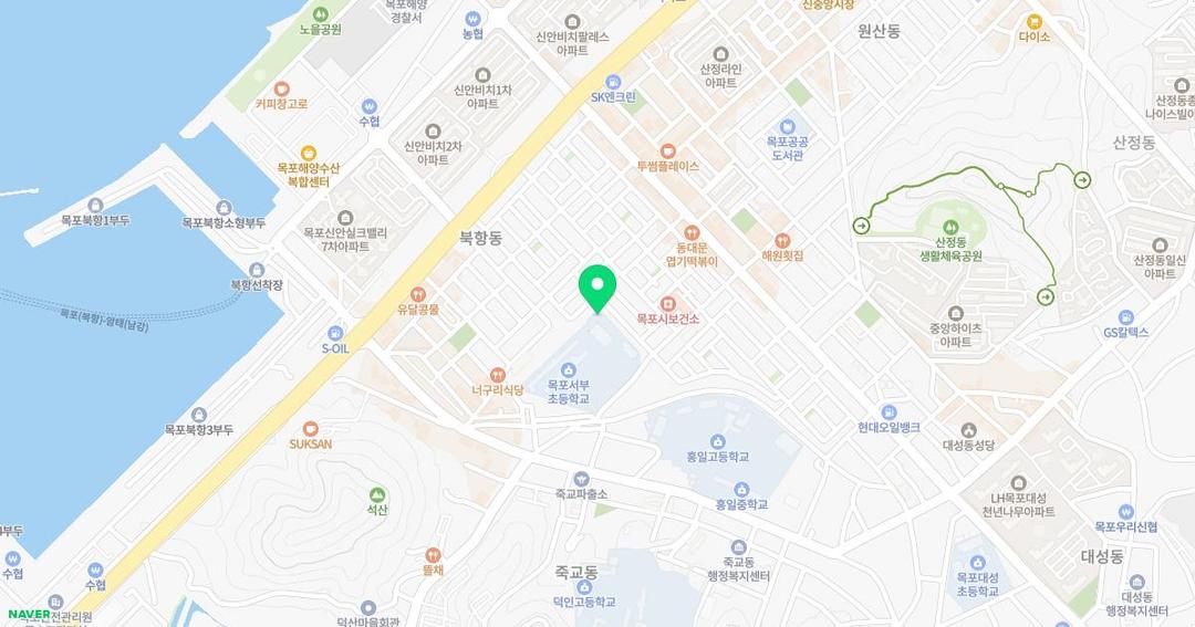 목포서부유치원 위치 지도