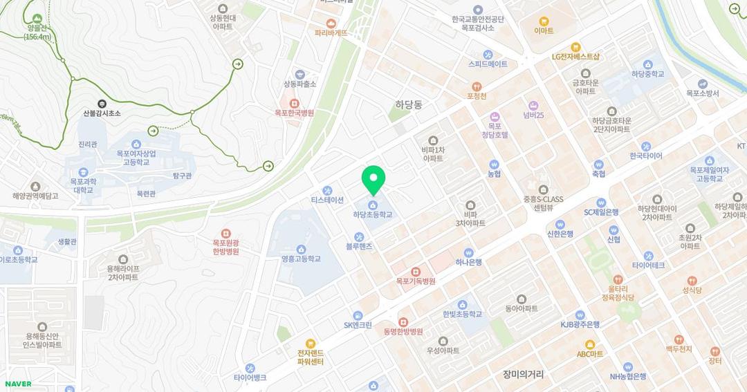 목포하당초등학교병설유치원 위치 지도