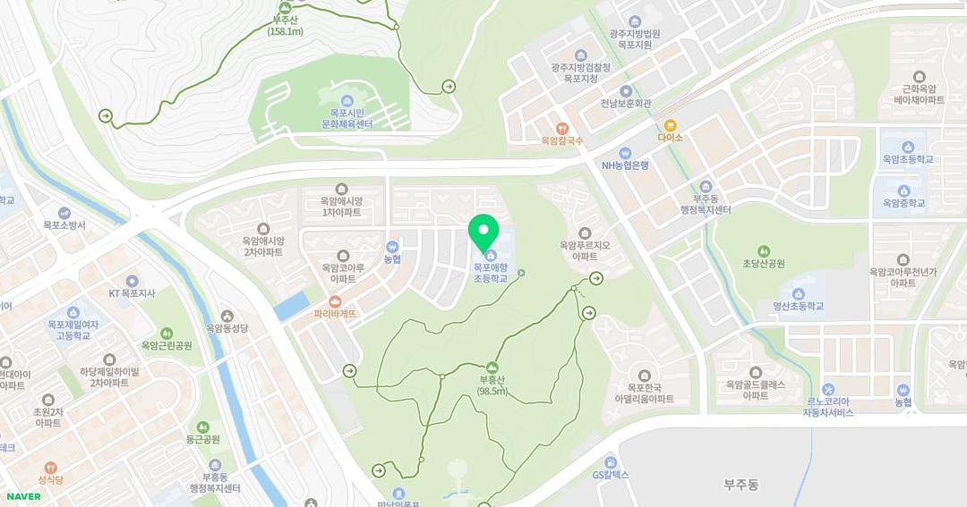 목포애향초등학교병설유치원 위치 지도