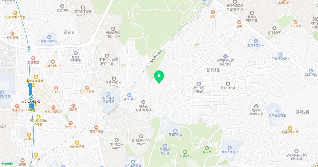 영천유치원 위치 지도