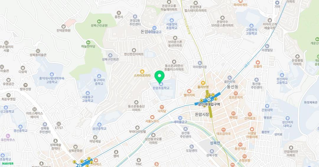 서울돈암초등학교병설유치원 위치 지도