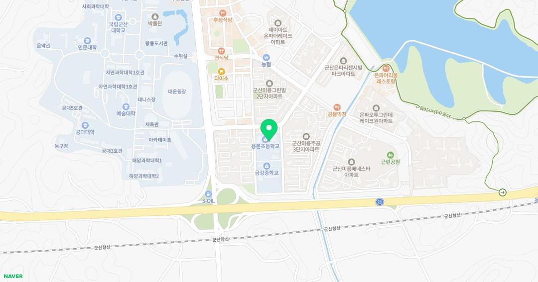 군산용문초등학교병설유치원 위치 지도