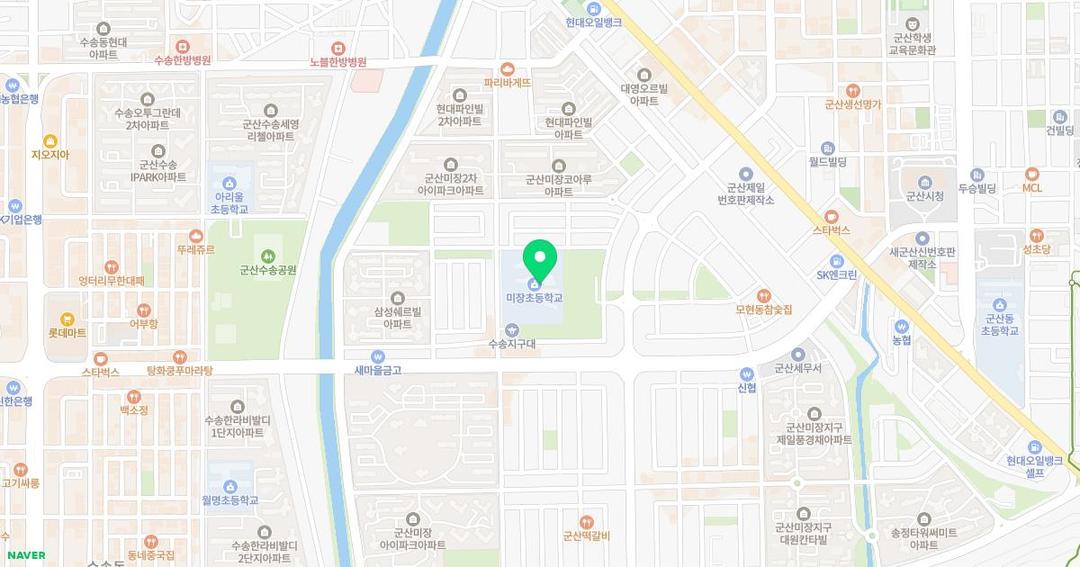 군산미장초등학교병설유치원 위치 지도