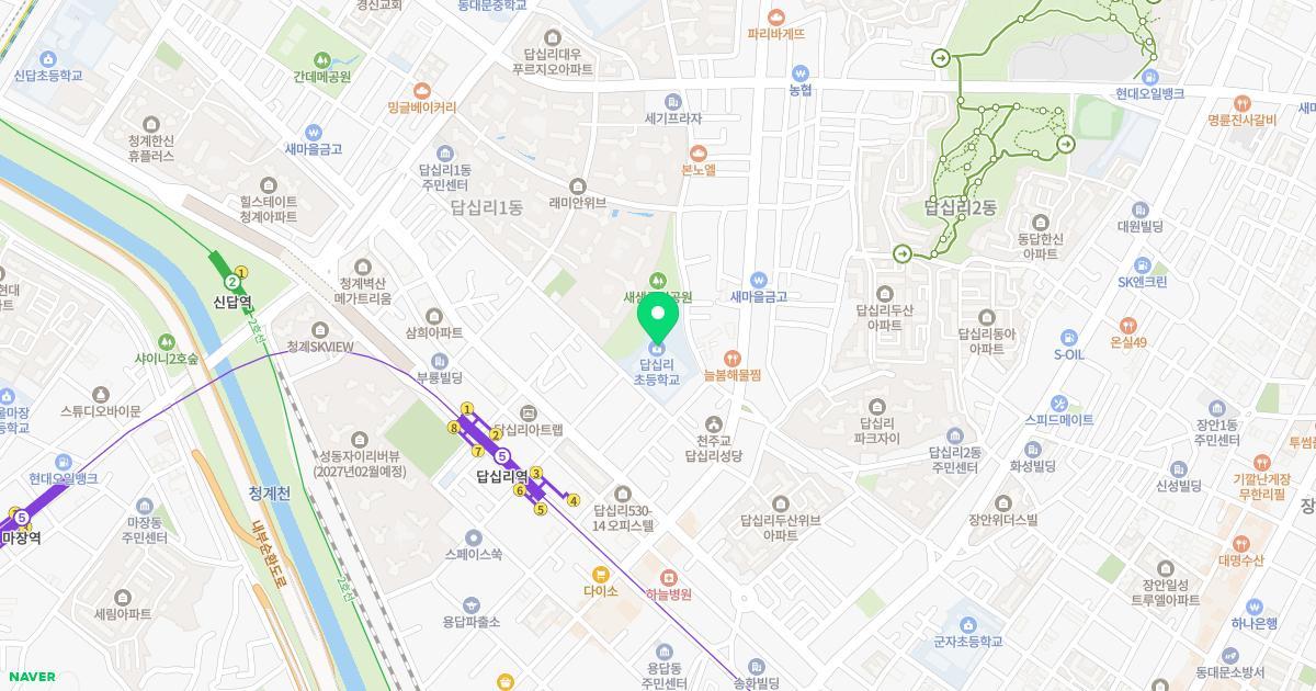 서울답십리초등학교병설유치원 위치 지도