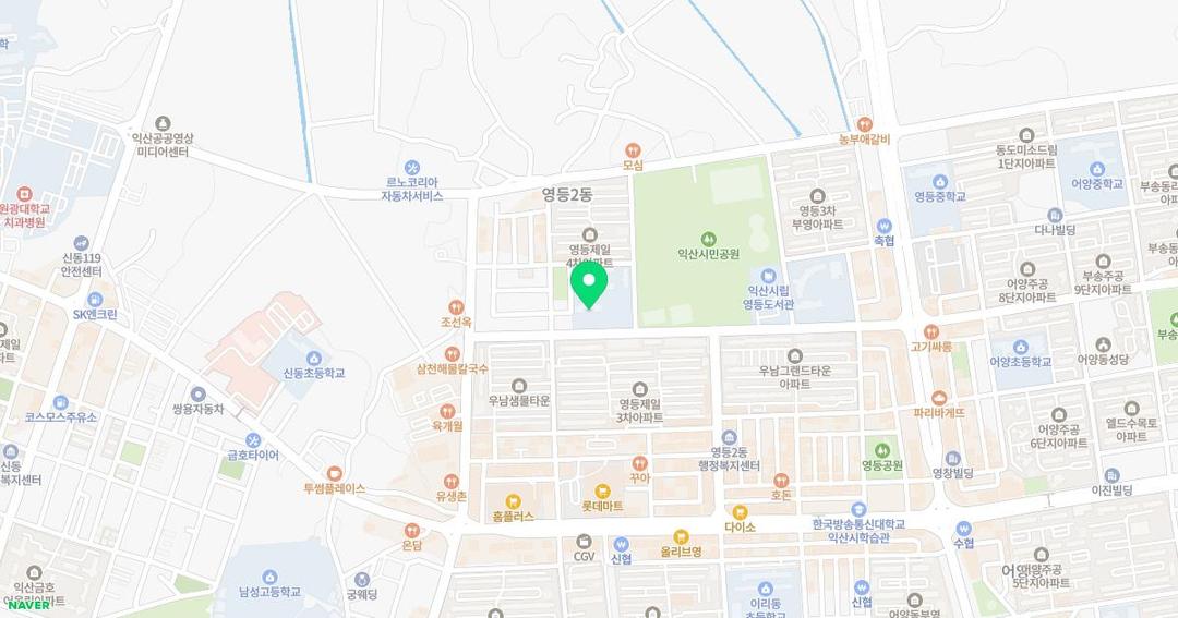 이리백제초등학교병설유치원 위치 지도