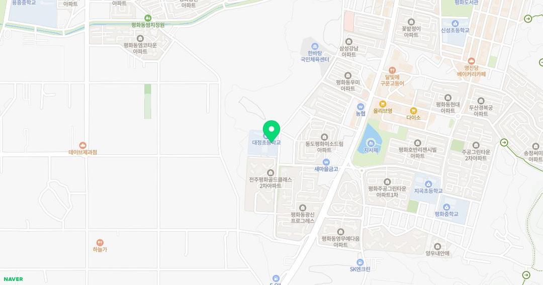 전주대정초등학교병설유치원 위치 지도