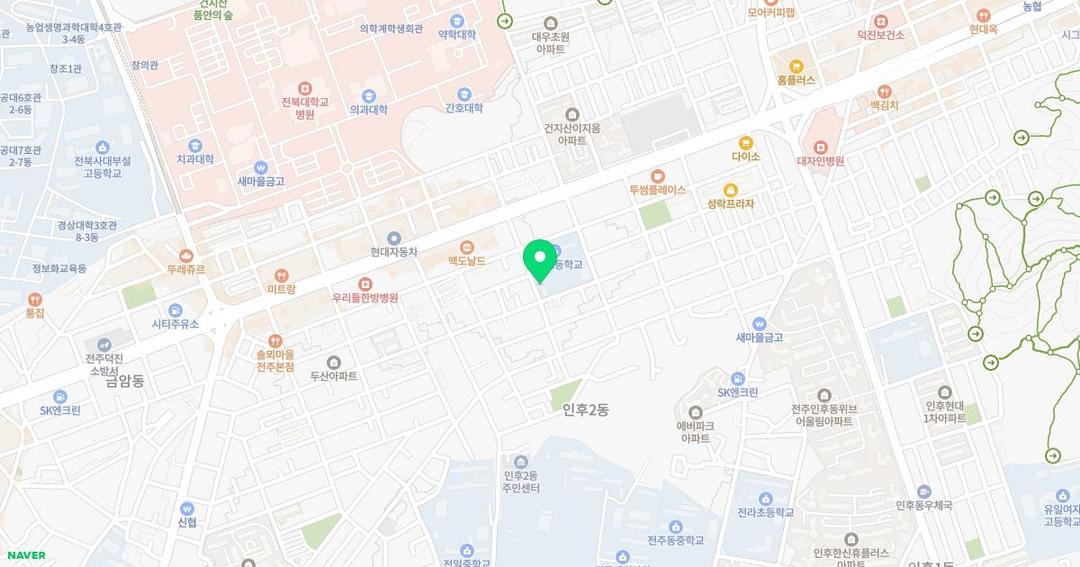 전주금평초등학교병설유치원 위치 지도
