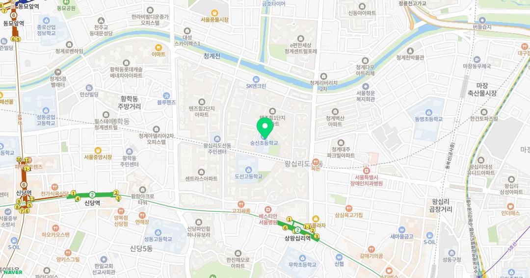서울숭신초등학교병설유치원 위치 지도