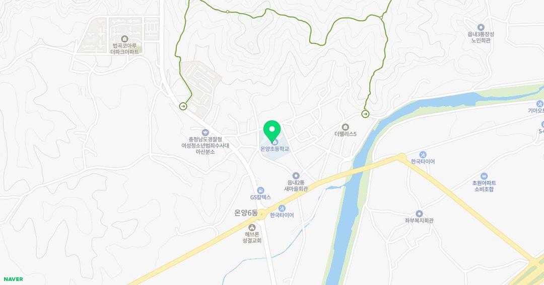 온양초등학교병설유치원 위치 지도